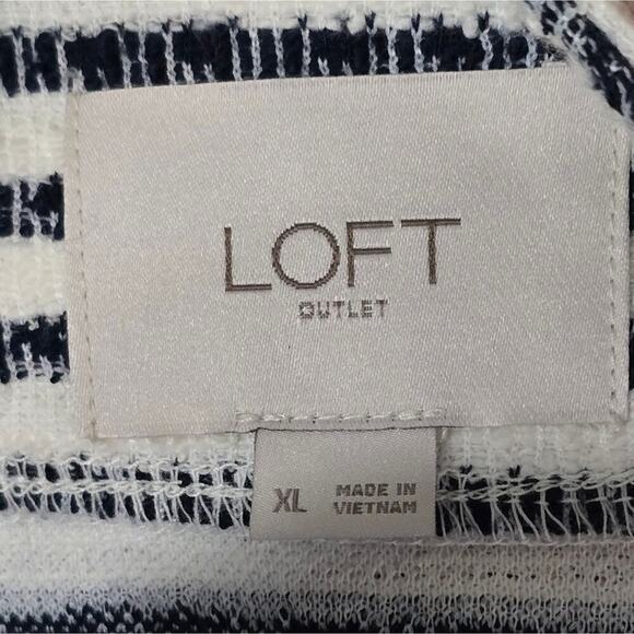 LOFT Striped Peplum Cotton Blend Blazer Women's Size XL - Picture 9 of 9